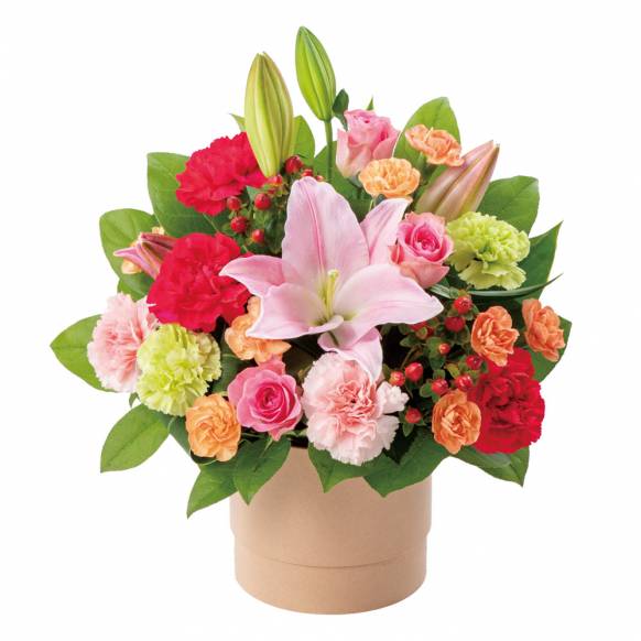 ユリとバラの彩りアレンジメント